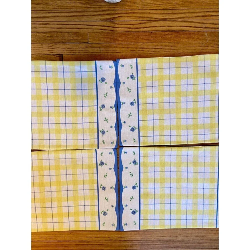 VTG pfaltzgraff SHELBY USA Set Teapot Towel Cushion Place Mats SET (9) Wash Seat
